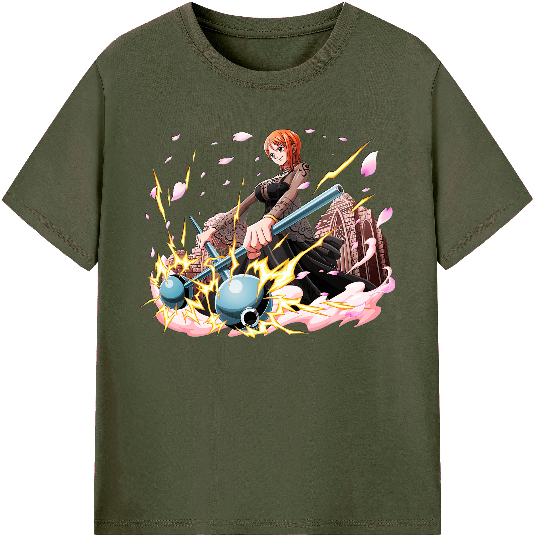 （画像用） ワンピース ナミ ONE PIECE Nami 綿100％ メンズ半袖Tシャツ｜肌触りやわらか＆通気性